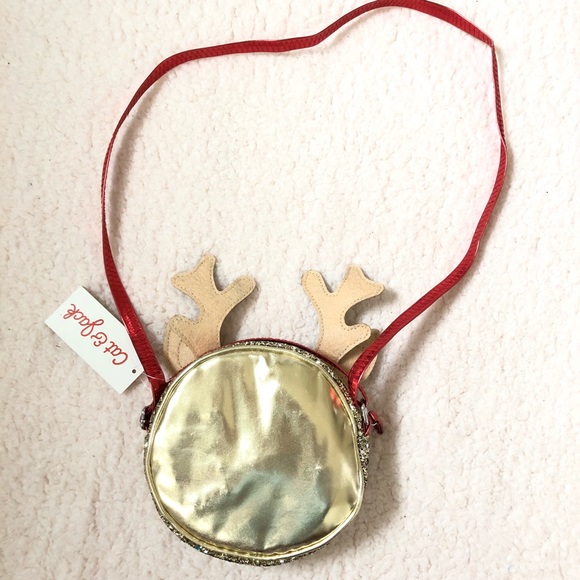 NWT girls glitter reindeer Christmas purse - Picture 2 of 3